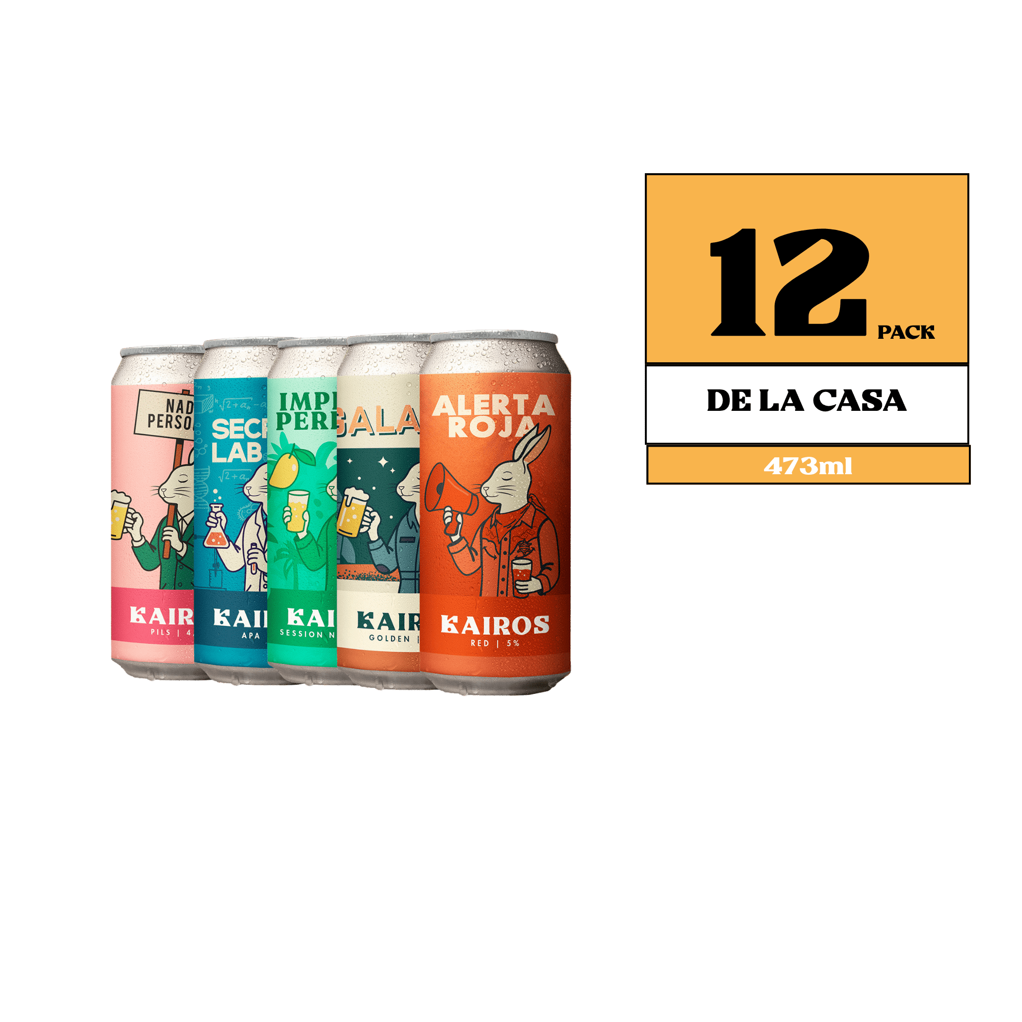 12 Pack Cerveza Artesanal Kairos Brewing - Mix 6 Estilos - Latas 473cc - Kairos Brewing