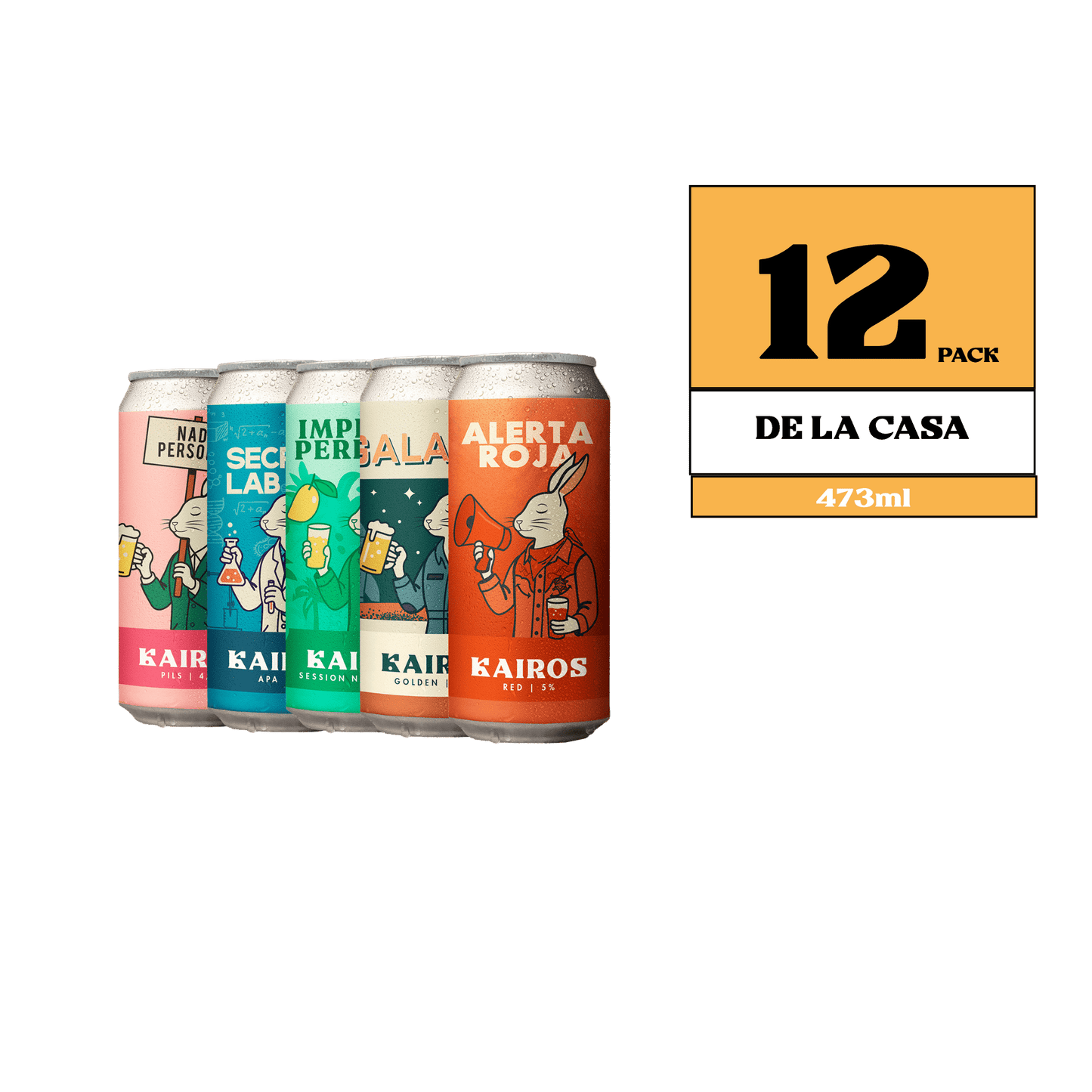 12 Pack Cerveza Artesanal Kairos Brewing - Mix 6 Estilos - Latas 473cc - Kairos Brewing
