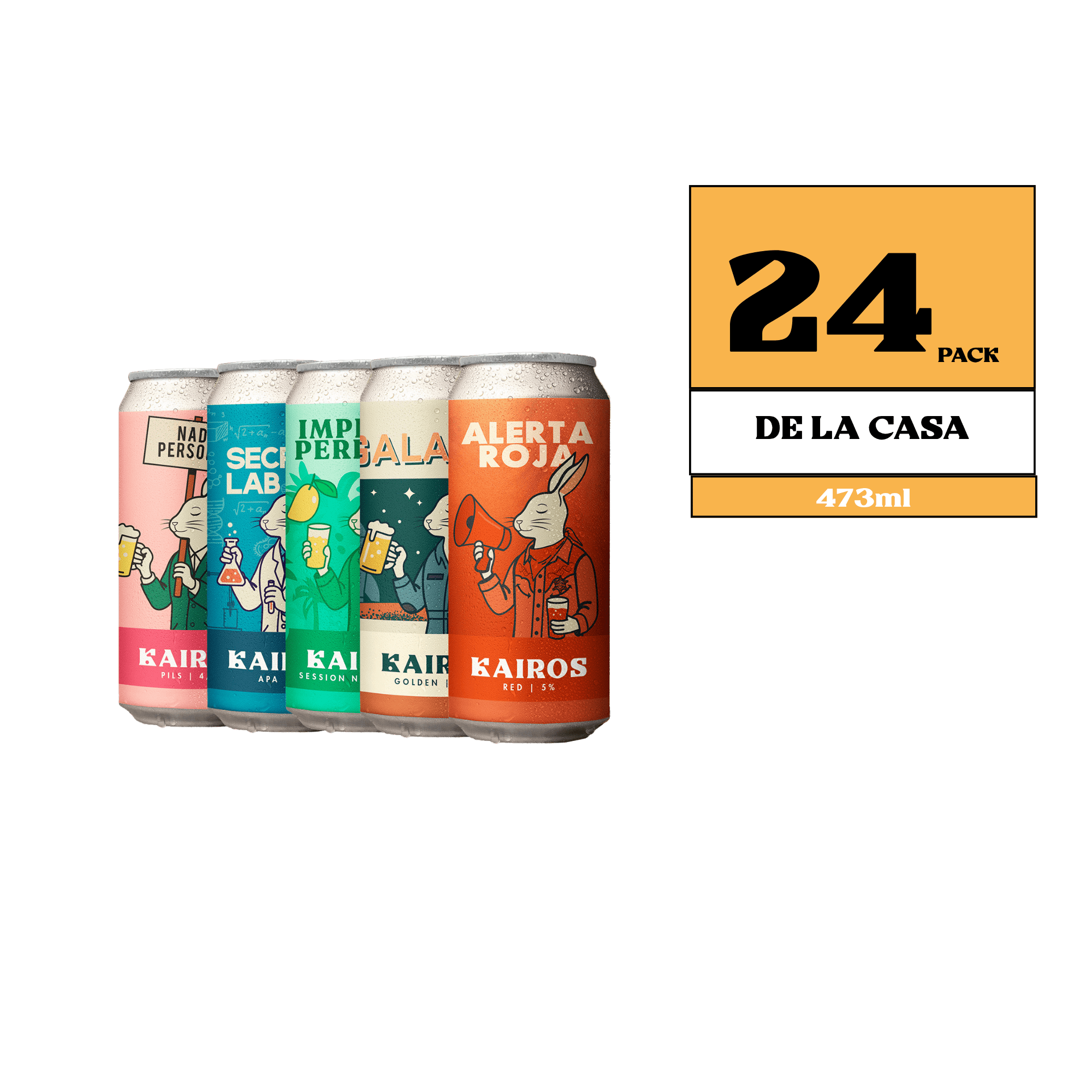 24 Pack Cerveza Artesanal Kairos Brewing - Mix 6 Estilos - Latas 473cc - Kairos Brewing