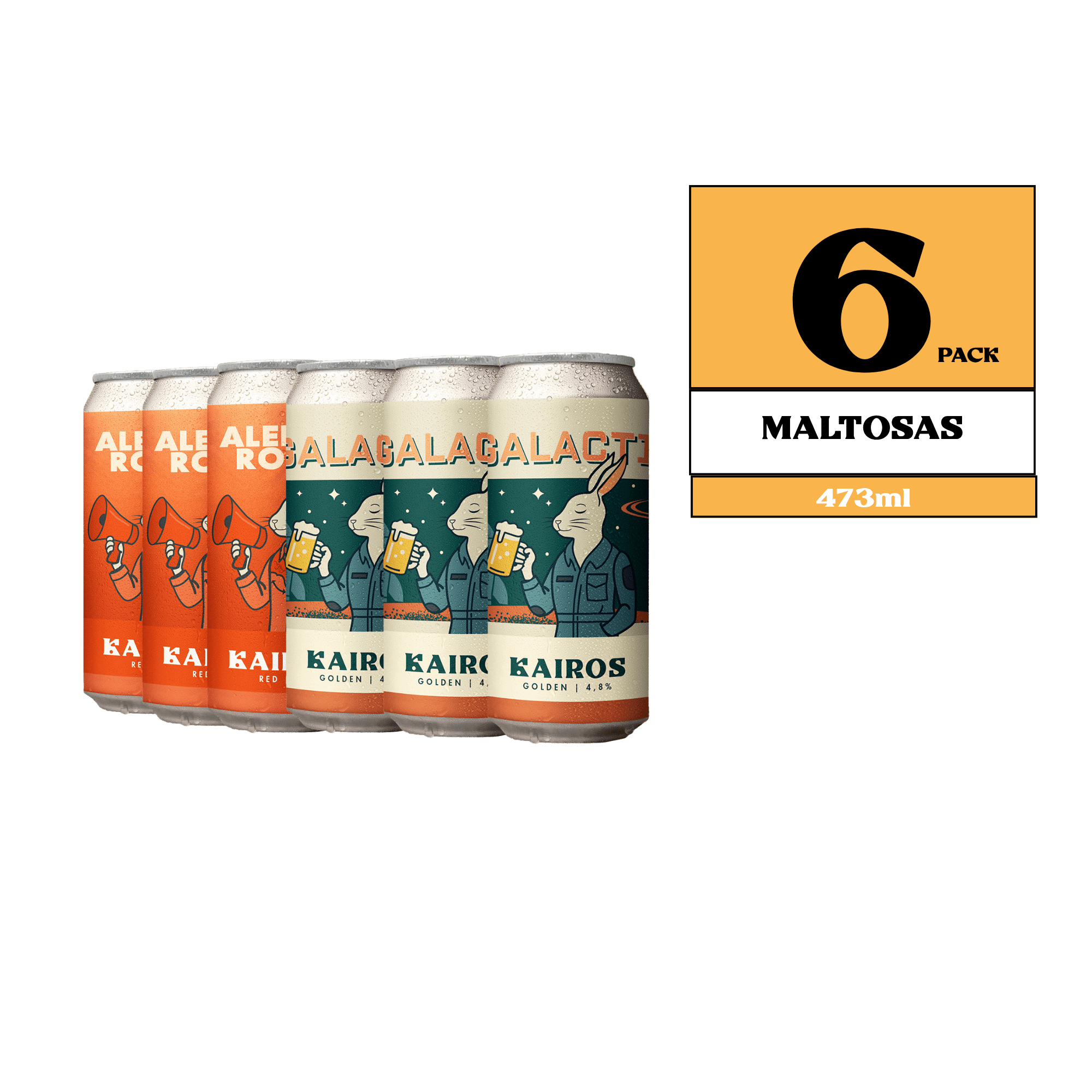 6 Pack Cerveza Artesanal Kairos Brewing Maltosas - Mix Red y Golden Ale - ZORBO
