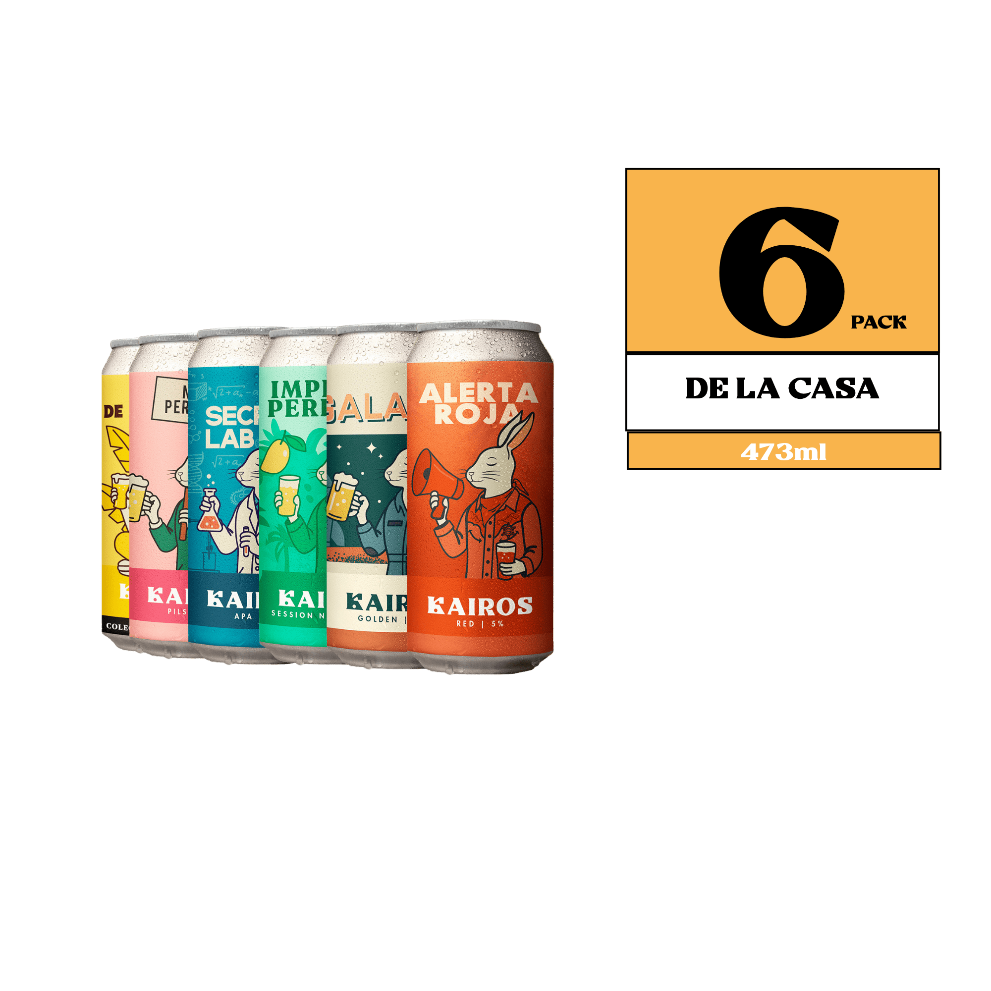 6 Pack Cerveza Artesanal Kairos Brewing - Mix 6 Estilos - Latas 473cc - ZORBO