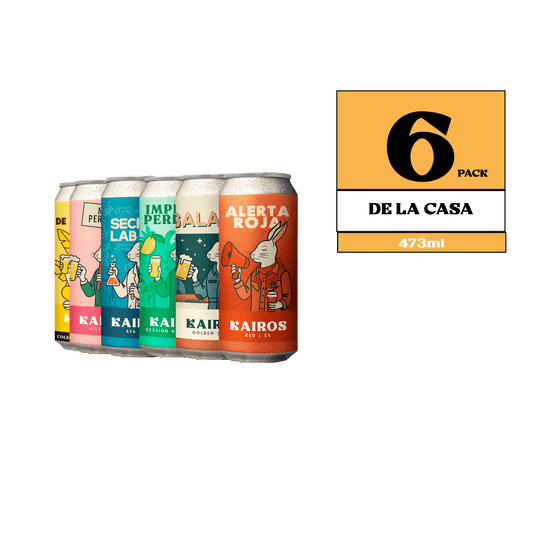6 Pack Cerveza Artesanal Kairos Brewing - Mix 6 Estilos - Latas 473cc - ZORBO